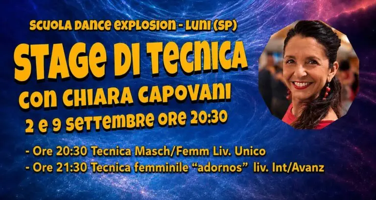 Mercoledì 2 e 9 settembre: Stage di Tecnica con Chiara Capovani