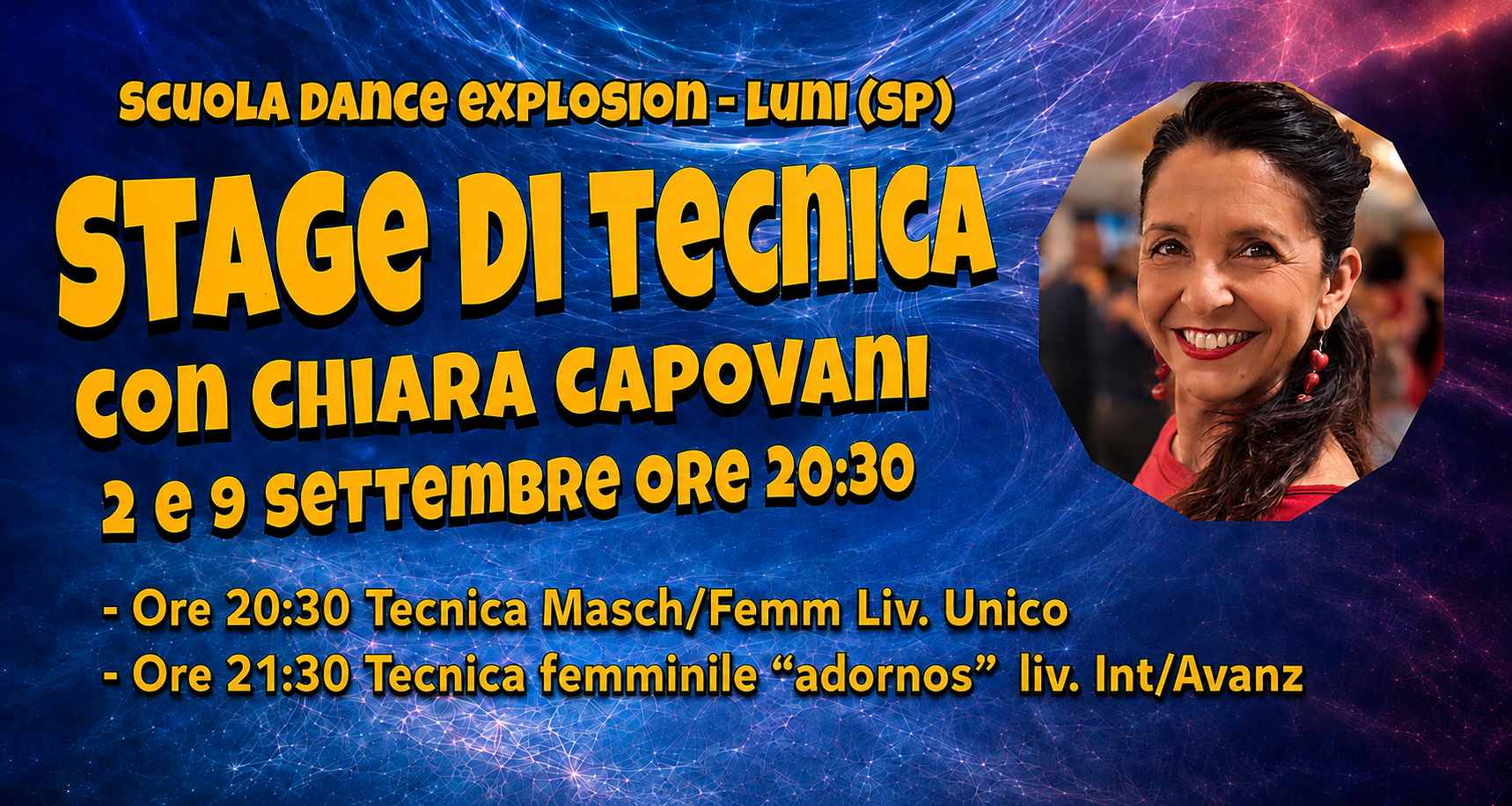 Stage di Tecnica con Chiara Capovani – 2 e 9 settembre 2026 a Luni
